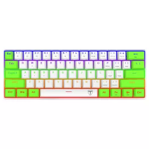 TECLADO T-DAGGER ARENA T-TGK321 | INGLES | MECANICO | SW-BROWN | RAINBOW | BLANCO-VERDE