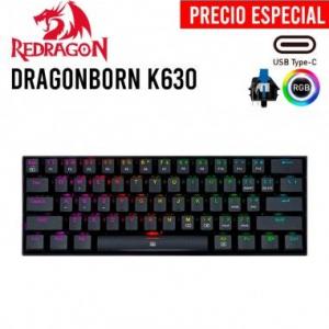 TECLADO REDRAGON DRAGONBORN K630 | ESPAÑOL | MECANICO | SW-RED | RGB | NEGRO