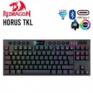 TECLADO REDRAGON HORUS TKL K621 | INALAMBRICO | MECANICO | LOW PROFILE | SW-BLUE | RGB | NEGRO