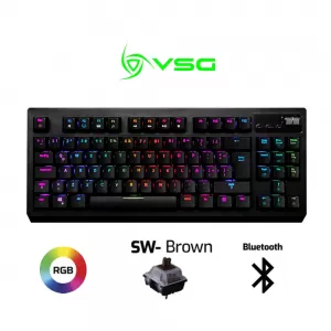 TECLADO VSG QUASAR | MECANICO | SW-BROWN | RGB | NEGRO