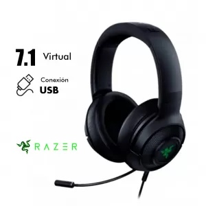 Headset Gaming Razer Kraken V3 X USB 7.1 Chroma Black