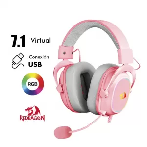 AUDIFONO REDRAGON ZEUS X H510 | USB | 7.1 | RGB | ROSA