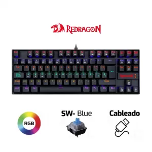 TECLADO REDRAGON KUMARA K552 | MECANICO | SW-BLUE | RGB | NEGRO