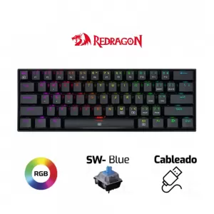 TECLADO REDRAGON DRAGONBORN K630 | INGLES | MECANICO | SW-BLUE | RGB | NEGRO