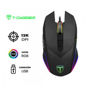 MOUSE T-DAGGER LIEUTENANT T-TGM301 | 12,000 DPI | RGB | NEGRO