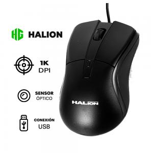 MOUSE HALION HA-M809 | 1,000 DPI | NEGRO