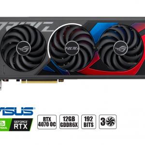 TARJETA DE VIDEO ASUS ROG RTX 4070 12GB GDDR6X GAMING GEFORCE NVIDIA 192 BITS, NO ES OC, 3 VENTILADORES