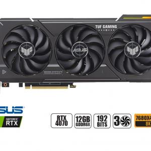 TARJETA DE VIDEO ASUS TUF RTX 4070 12GB GDDR6X GAMING GEFORCE NVIDIA 192 BITS, GRAFICO PARA VIDEOJUEGOS, 3 VENTILADORES