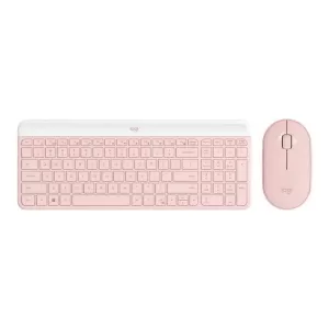 COMBO TECLADO LOGITECH + MOUSE MK470 INALÁMBRICO SLIM USB ROSA