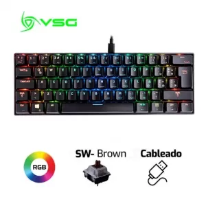 TECLADO VSG MINTAKA | MECANICO | SW-MARRÓN | RGB | NEGRO